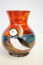 Anita Harris puffin vase signed in gold