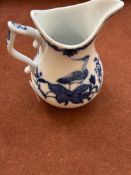 Worcester blue & white jug (Heron & Florak)