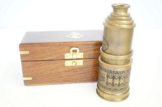 Boxed brass Victorian marine telescope - reproduction