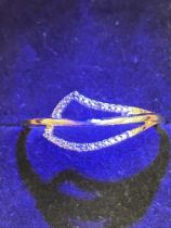 9ct Gold ring set with diamonds Size Q 1g
