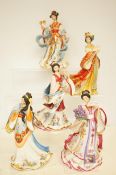 Danbury mint 5x Oriental figures by Lena Liu - som