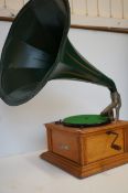 Wind up tin horn gramophone