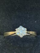 9ct Gold ring set with 7 diamonds Size L