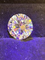 Moissanite round brilliant cut stone 5ct colour g