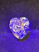Moissanite heart cut stone 5ct, colour grade D, cl