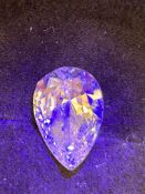 Moissanite pear cut stone 5ct, colour grade D, cla