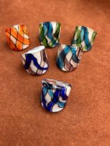 6x Murano glass rings