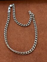 Silver flat link neck chain