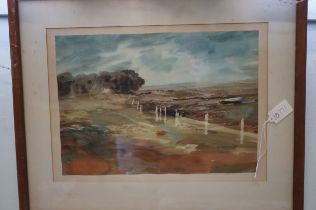 Unsigned framed watercolour