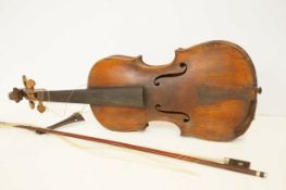 Early violin & bow for restoration