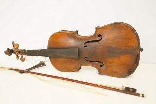 Early violin & bow for restoration