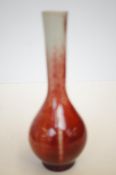 Ruskin style stem vase, heavy glazed (Some crazing