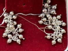 Silver necklace & earring set boxed