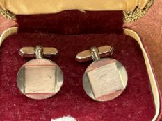 Pair of silver cufflinks boxed