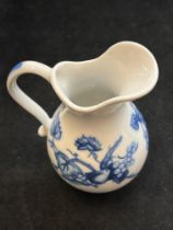 Worcester blue & white jug (parrot pecking fruit)