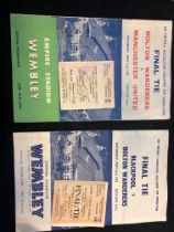 1953 & 1958 Bolton Wanders FA cup final programs w