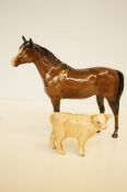 Beswick horse & Beswick calf