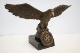 Bronze german eagle on marble base