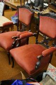 Pair of Victorian lounge chairs