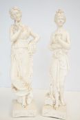 Pair of classical resin figures Height 43 cm