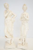 Pair of classical resin figures Height 43 cm