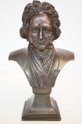 Bronze bust of Beethoven Height 28 cm