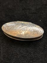 Silver oval pill box