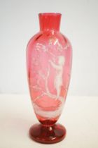 Early cranberry glass vase Height 26 cm