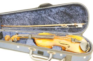 Cased violin with bow