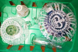 Collection of victorian glass to include glass dum