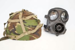 Military helmet & gas mask