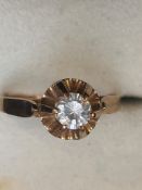 14ct continental gold ring set with solitaire gem