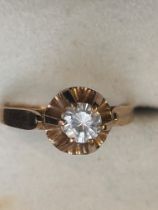 14ct continental gold ring set with solitaire gem