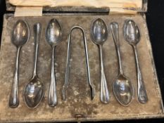 Cased set of silver spoons Total weight 116g