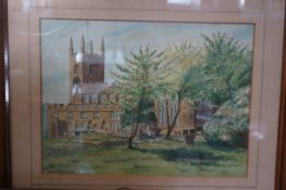 Kenneth Bromley 1939 watercolour of Deane parish c