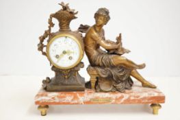 Early 20th century bronze & marble clock possibly