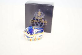 Boxed Royal crown derby millennium bug gold stoppe
