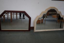 2x Large art deco style mirrors