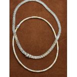 2 Silver necklaces - 1 tri colour