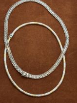 2 Silver necklaces - 1 tri colour