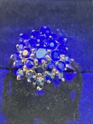 9ct Gold cluster ring set with sapphires Weight 4g