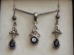 Silver necklace & earrings boxed