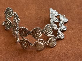 Silver double bracelet