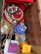 Jewellery box & costume jewellery contents