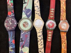 Collection of 5 Swatch watches