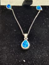 Silver & opal necklace set