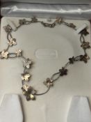 Silver floral necklace