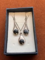 Silver necklace & earrings