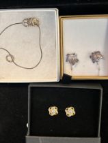 2x pairs of designer earrings & designer chain & p