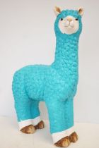 Large turquoise model of Llama